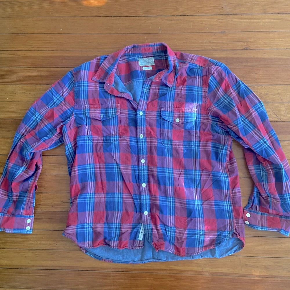 Lucky Brand Plaid Button Down XL